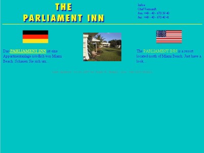 Screenshot Website Parliament Inn